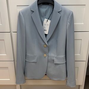 Theory Light Blue Single-Breasted Tailored Blazer
